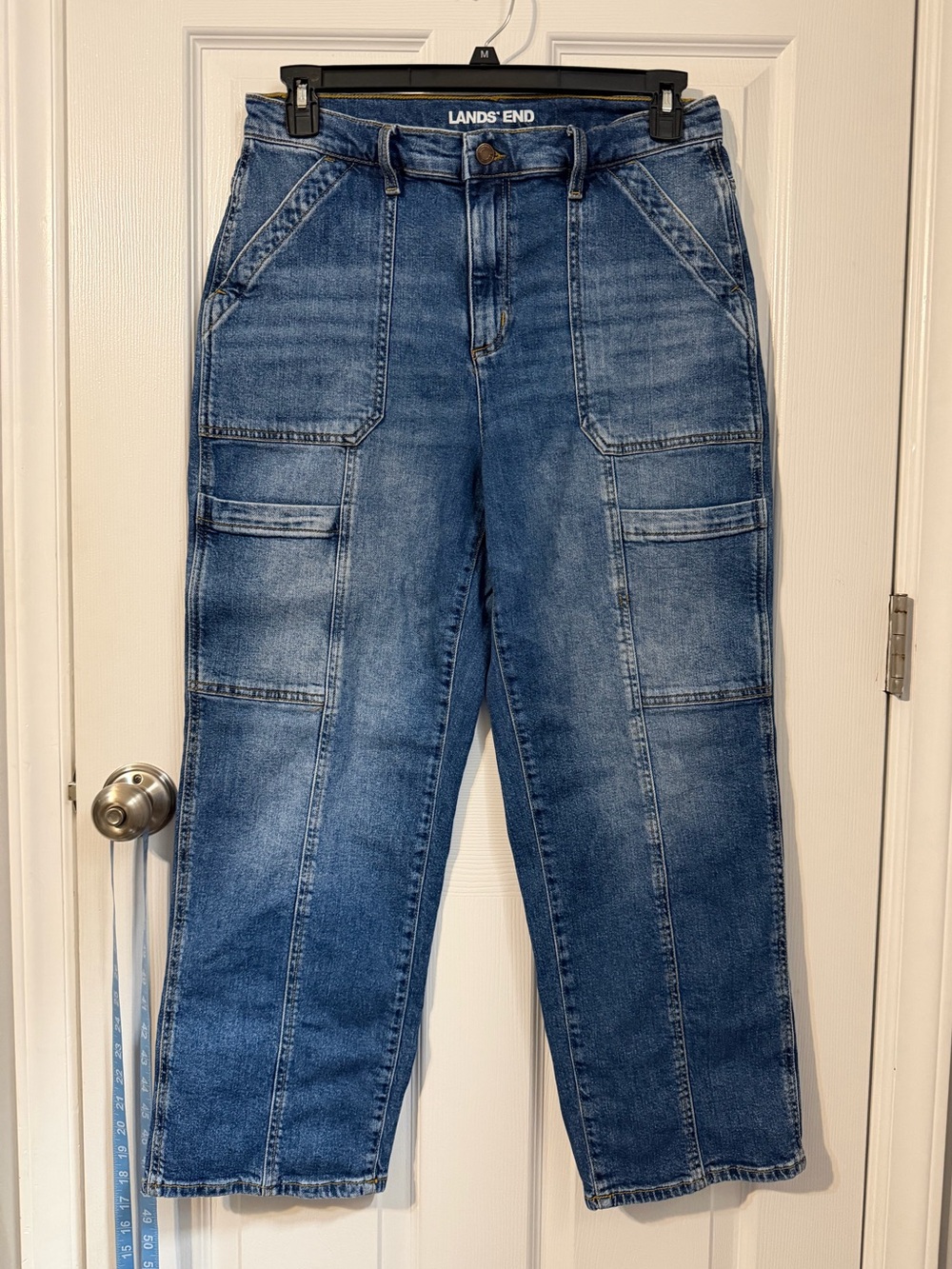 Lands End cropped utility cargo jeans